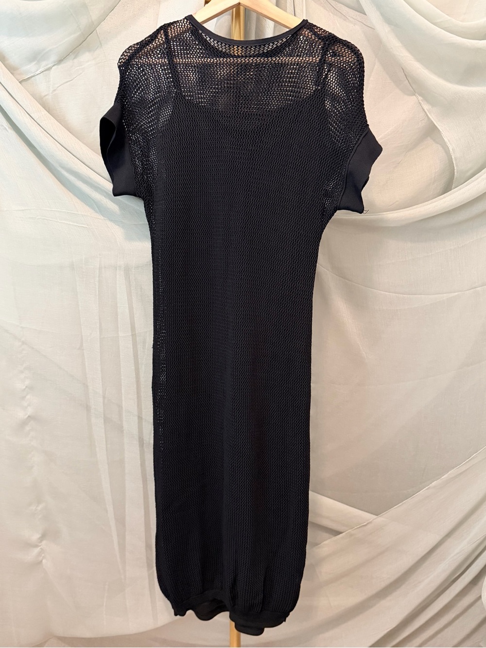 Miou Muse Black Knit Mesh Midi Dress - Women - Picture 3 of 5